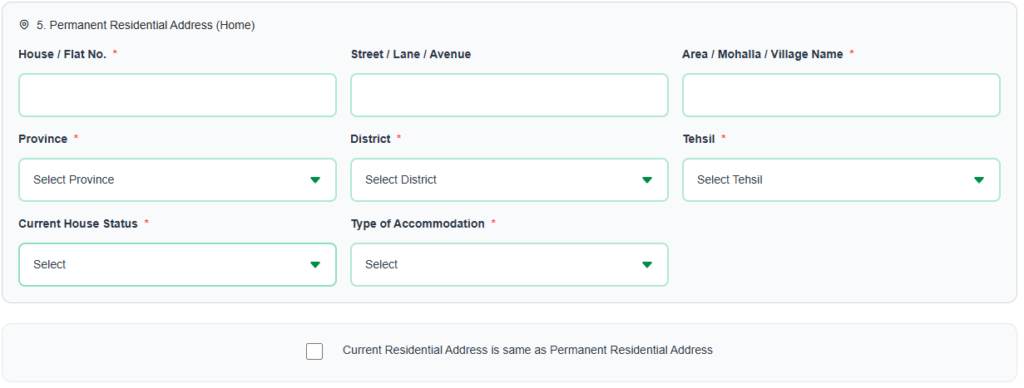 How to Add Address in CM Punjab Parwaaz Card Registration Portal